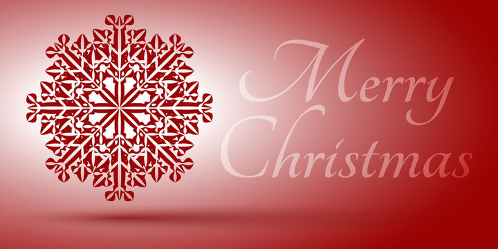 Xmas card with snowflake and sign. Editable vector. Eps 10