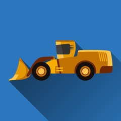 Wheel loader flat icon