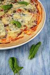 Пицца с сыром с благородной плесенью