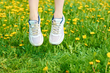 Girl running in the park