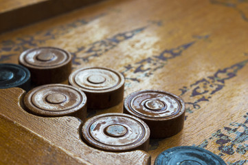 Backgammon game shot closeup 