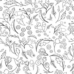 Seamless ecology pattern with leaves. Vector