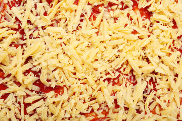 Raw pizza close up
