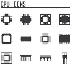 CPU icons. vector illustration eps 10.