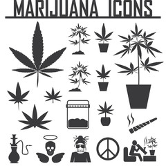 marijuana, Cannabis icons. vector illustration eps 10.