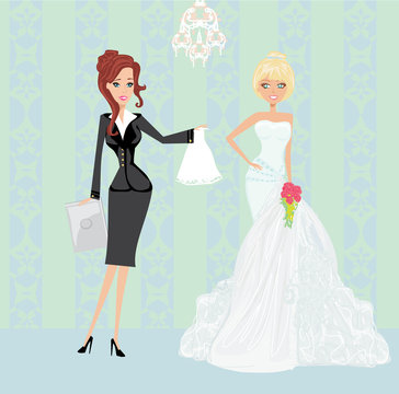 wedding planner and bride