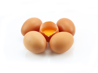 eggs isolated on white background