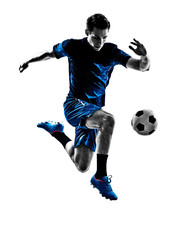 Fototapeta na wymiar italian soccer player man silhouette 