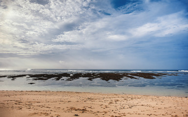 sunny beach in ocean. Bali, ndonesia
