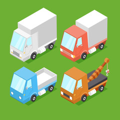 Vector Cartoon Isometric Cars