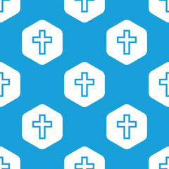 Christian cross hexagon pattern