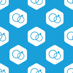 Wedding rings hexagon pattern