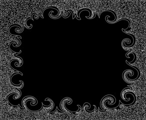 Abstract black and white vector decorative frame