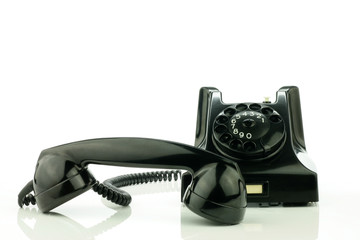 Old retro bakelite telephone.