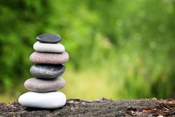 Fototapeta na wymiar Zen stones balance spa outdoors