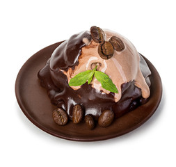 Chocolate ice cream isolated