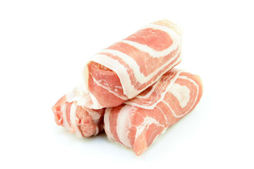 Dutch meat roll called "Slavink" made of ground beef with bacon wrapped on the outside