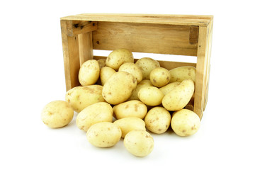 potatoes in a crate.