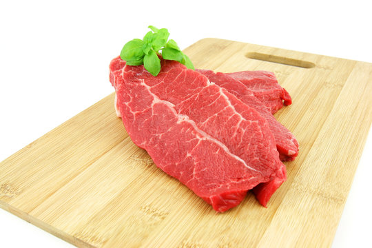 Raw piece of beef.