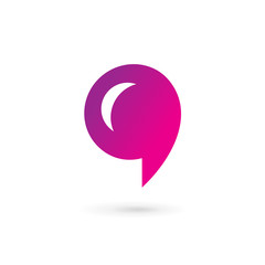 Letter Q number 9 speech bubble logo icon design template elemen