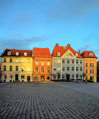 Stralsung in Germany, historical houses on the Market Square