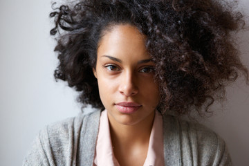 Attractive young african american woman looking at camera