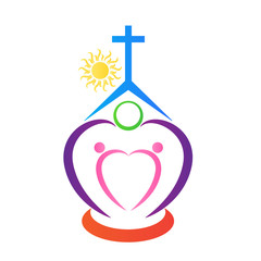 Church logo design isolated in white background.