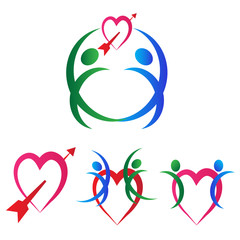 Couple with love design used for valentines day.