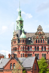 Fototapeta na wymiar Gebäude in der historischen Speicherstadt, Hamburg, Deutschland