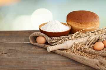 Wheat, mill, flour.
