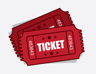 Two isolated red admission tickets
