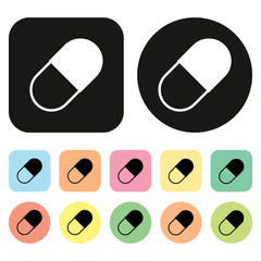 Pill icon. Hospital icon. Medicine icon. Vector