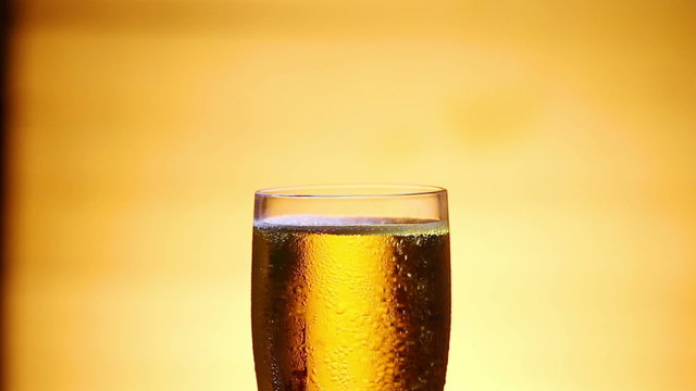 Beer abstract golden yellow bubble background.
