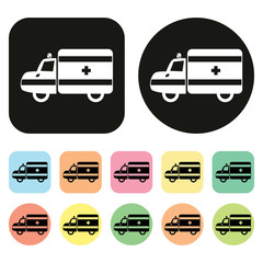 Obraz premium Ambulance icon. Hospital icon. Medical icon. Vector