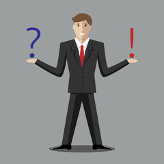 Man weighing decision