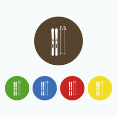 Simple icon skis with sticks.