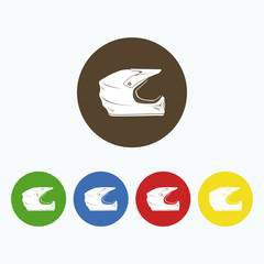 Simple icon motocross helmet, helmet for downhill.