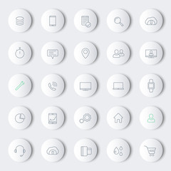 25 business, commerce, line round modern icons
