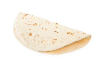 Piadina, tortilla isolated on white, clipping path included