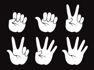 Set of Vector Human Hand, gestures, icons, signals and signs.