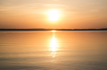 Naklejka premium sunset on the lake