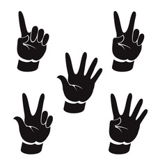 Set of Vector Human Hand, gestures, icons, signals and signs.