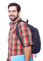 Fototapeta premium Smiling student isolated on a white background