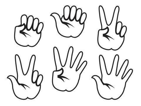 Set of Vector Human Hand, gestures, icons, signals and signs.
