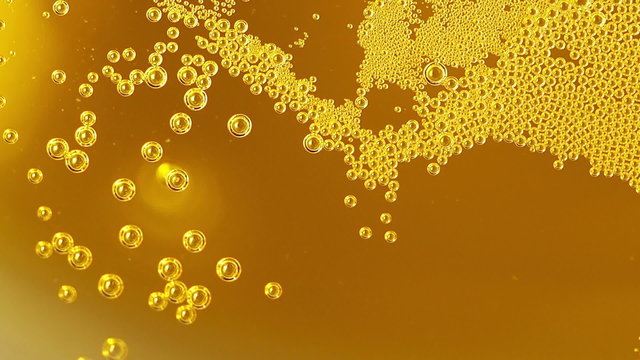 Beer abstract golden yellow bubble background.
