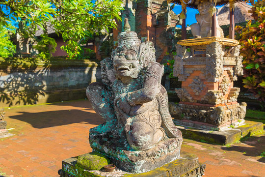 Statue in Pura Taman Ayun - hindu temple near Mengwi, Bali, 