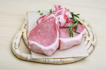 Raw pork steak