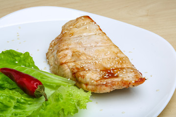 Grilled turkey steak