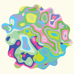 Geometric shape with abstract colourful wavy background for card template