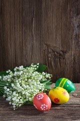 Easter eggs and lily of the valleys